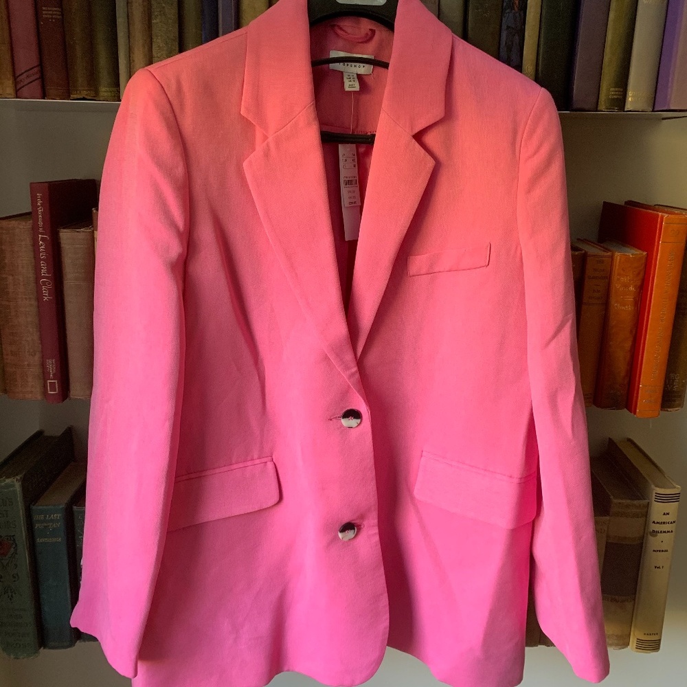 Topshop Hot Pink Oversized Blazer